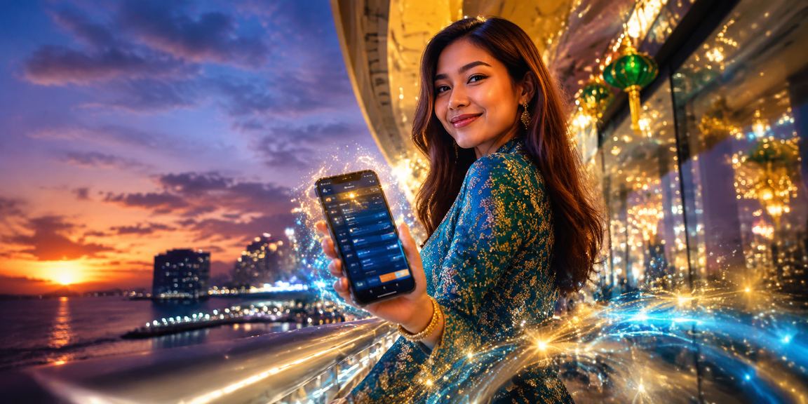 Pemain menggunakan aplikasi ev5 di Kota Kinabalu semasa Hari Raya